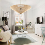 Load image into Gallery viewer, Rattan Vintage Umbrella Pendant Light